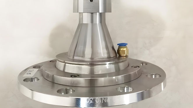 หน้าแปลนส่งสัญญาณระดับเศษไม้ wood chip level transmitter gimbal flange