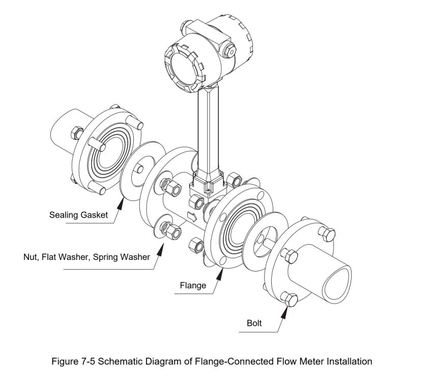 diagram of Flange-Connected flowmeter