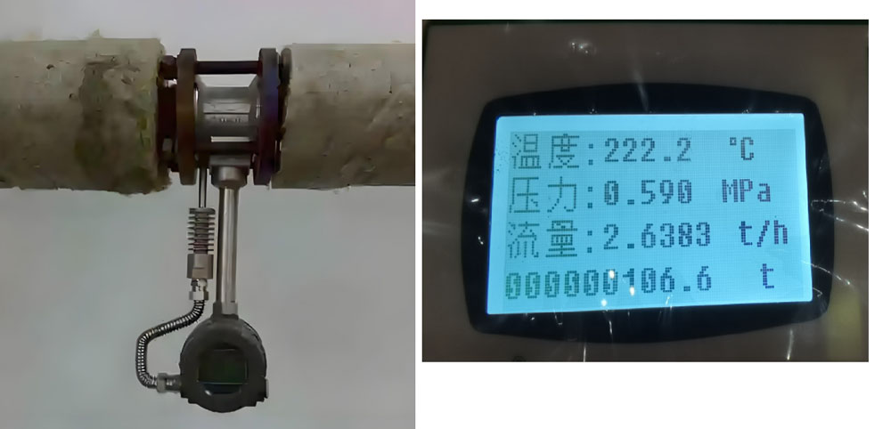 เครื่องวัดอัตราการไหลแบบ Vortex Shedding เพื่อวัดไอน้ำ Vortex Shedding Flow Meter to measure steam